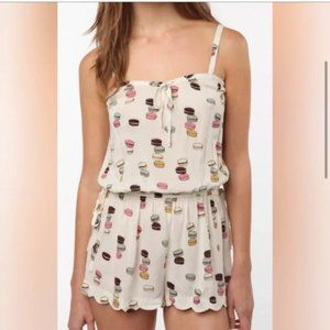 Urban Outfitters Cooperative Cream Macaron Print Romper Size L